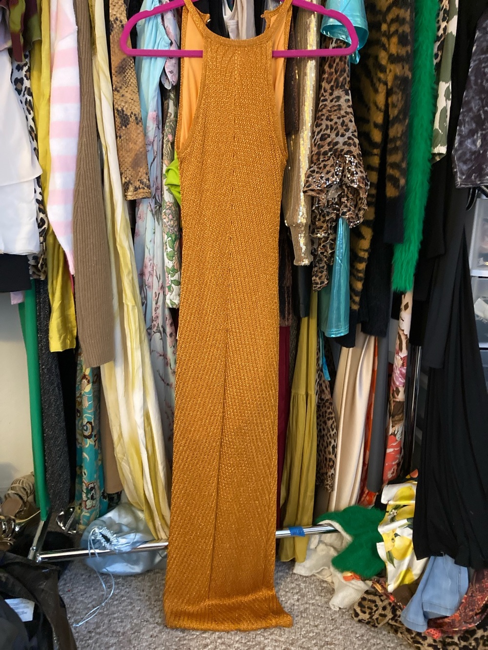 Guess Golden Mustard Sleeveless Maxi Dress